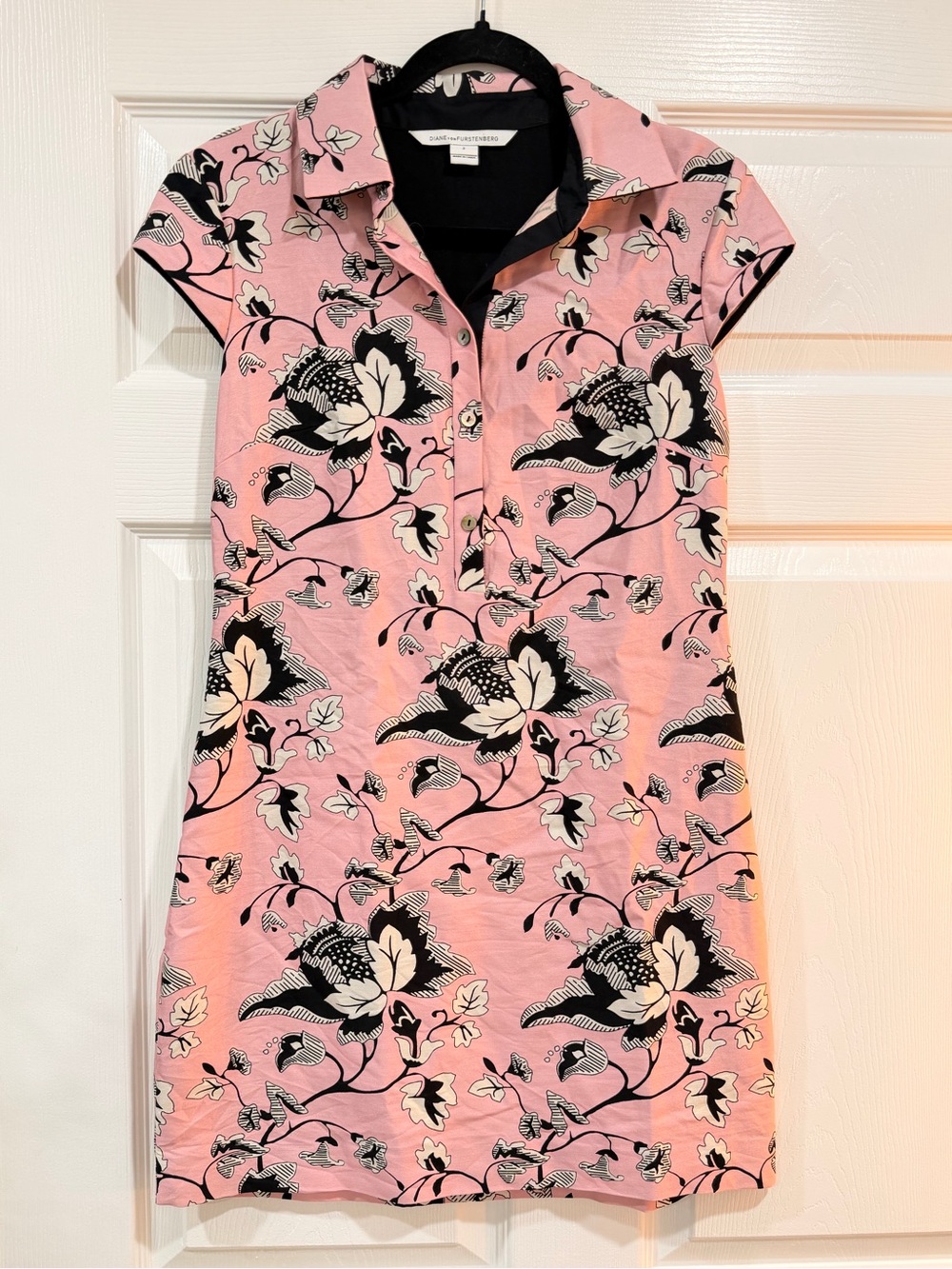 Diane von Furstenberg (DVF) "Morgan" Floral Print Mini Dress Silk and Wool blend